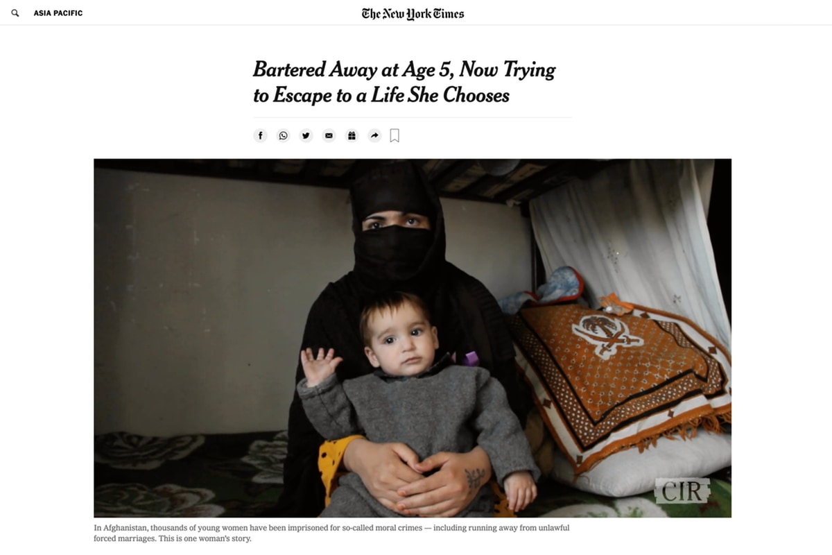 New York Times article about To Kill A Sparrow, award-winning documentary about women’s rights in Afghanistan