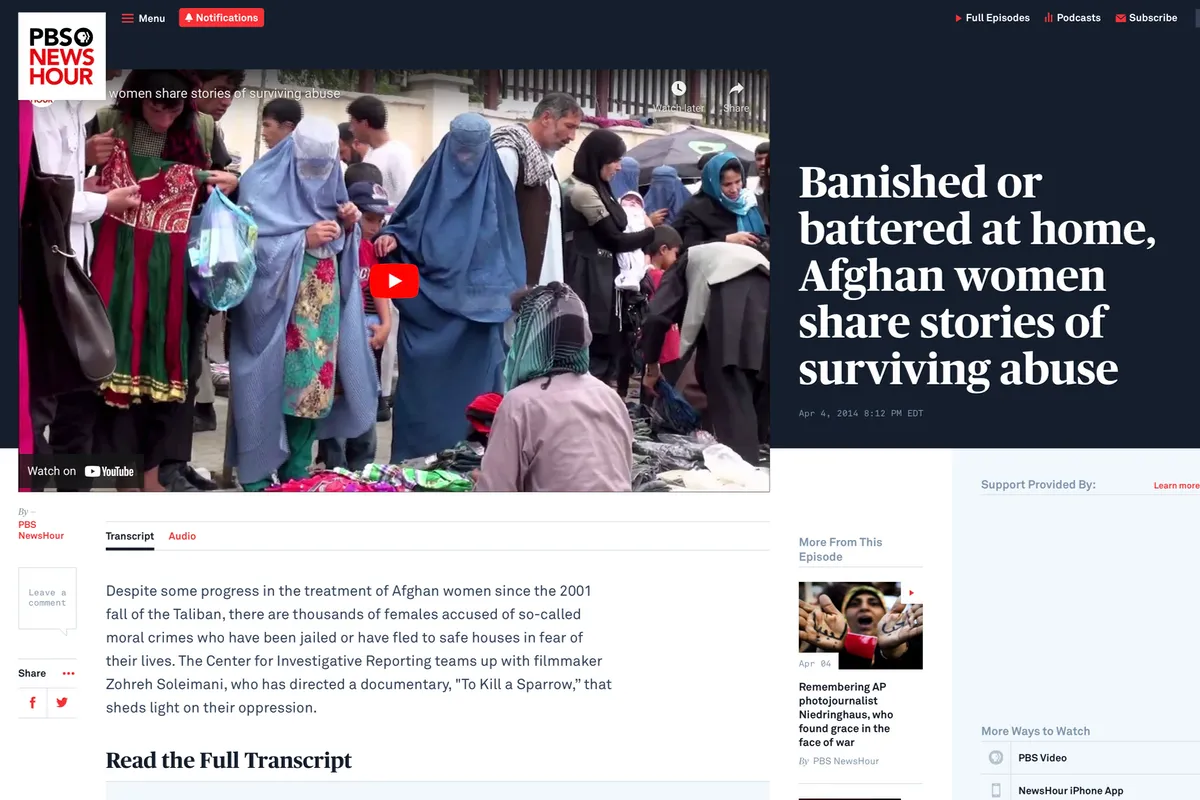 Afghanistan, Womens Rights, PBS, Newshour, News Hour